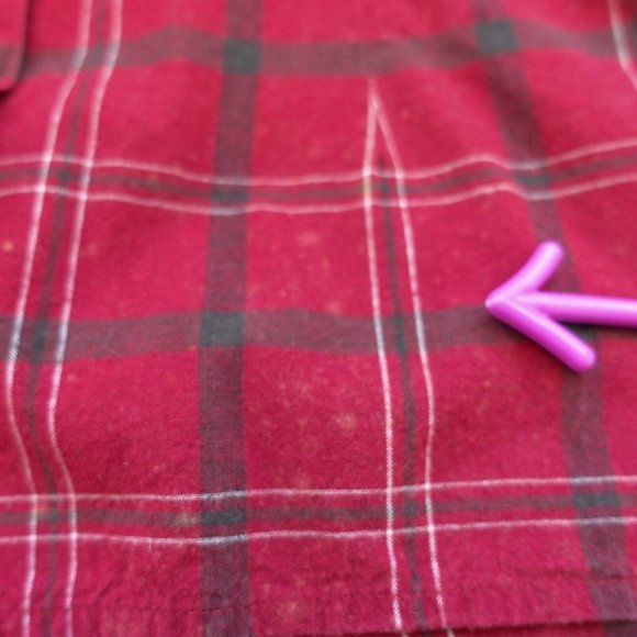 Boston Traders Shirt Womens Medium Red Cotton Plaid Top Windowpane Classiccore - Picture 6 of 9